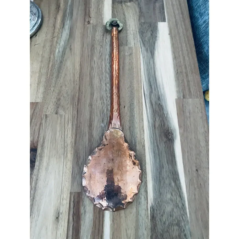 Large 13” Aztec Mayan Copper Plate Spoon Antique Vintage Big